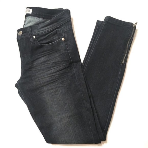 Forever 21 NEW Women's Black Ombre Skinny Side Ankle Zip Jeans Size 24 or 0 2 - Picture 10 of 11